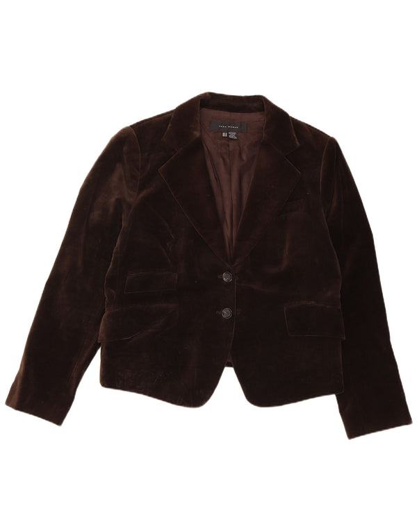 Zara Jaqueta blazer feminina de veludo com 2 botões Reino Unido 18 XL marrom algodão