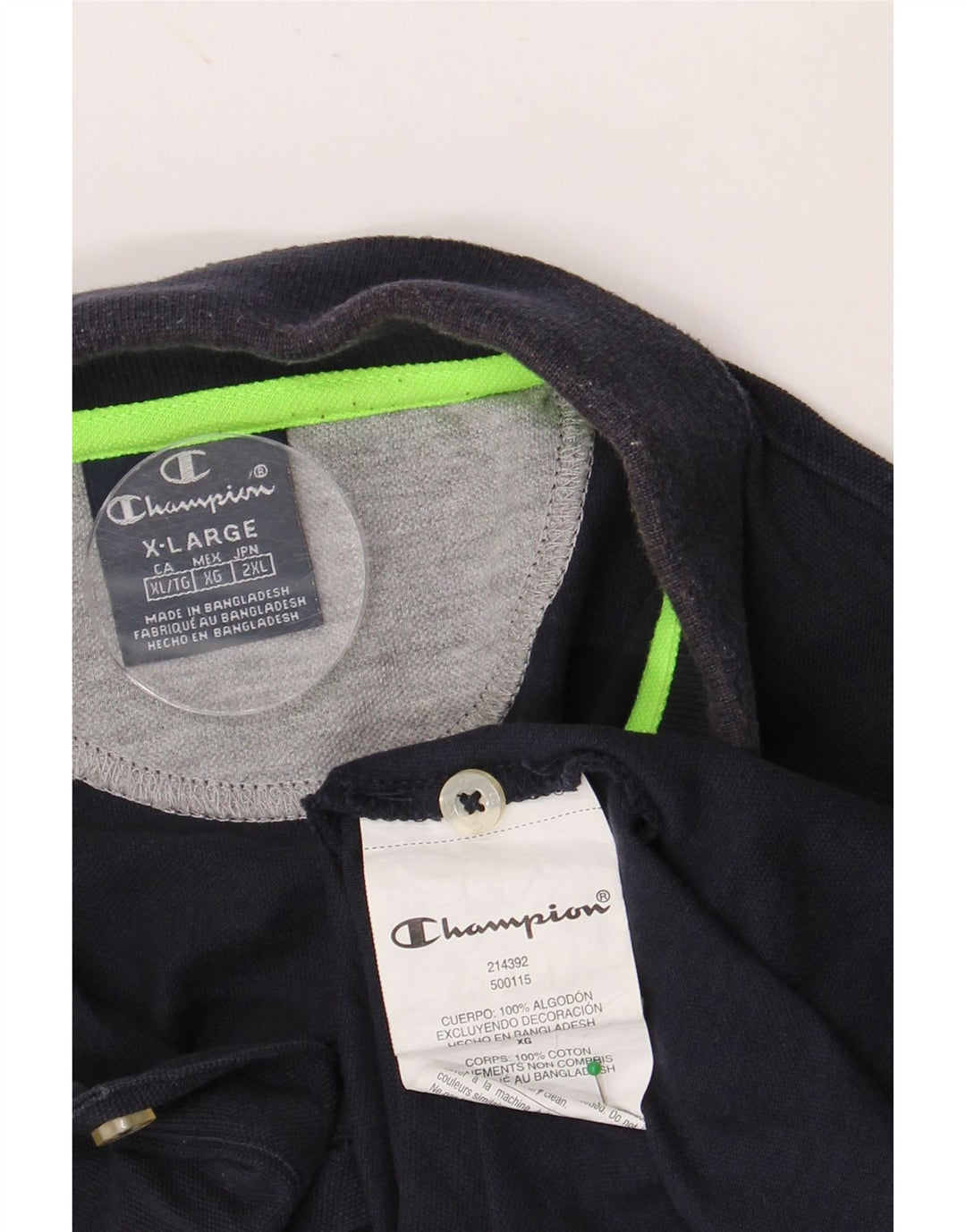 Camisa polo masculina CHAMPION XL azul marinho algodão