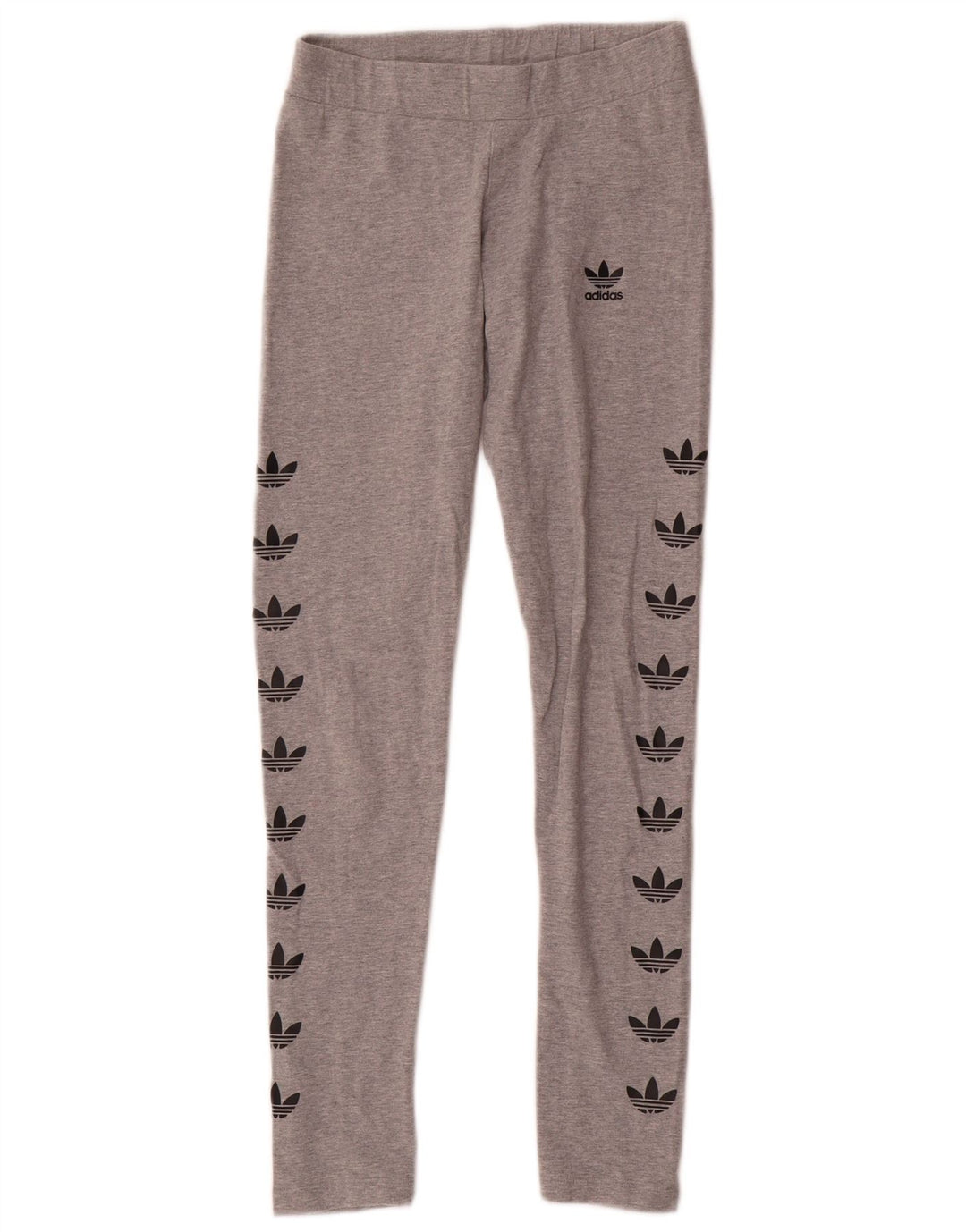 Leggings Adidas Femininas Gráficas UK 8 Pequenas Cinza Algodão
