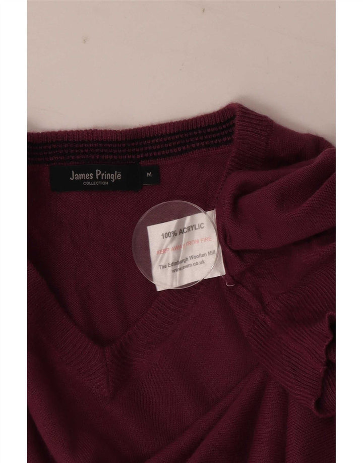 Suéter masculino James Pringle com decote em V médio acrílico vinho