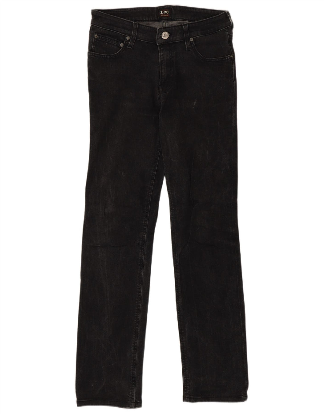 Lee Womens Marion Straight Jeans W28 L33 Cinza Algodão