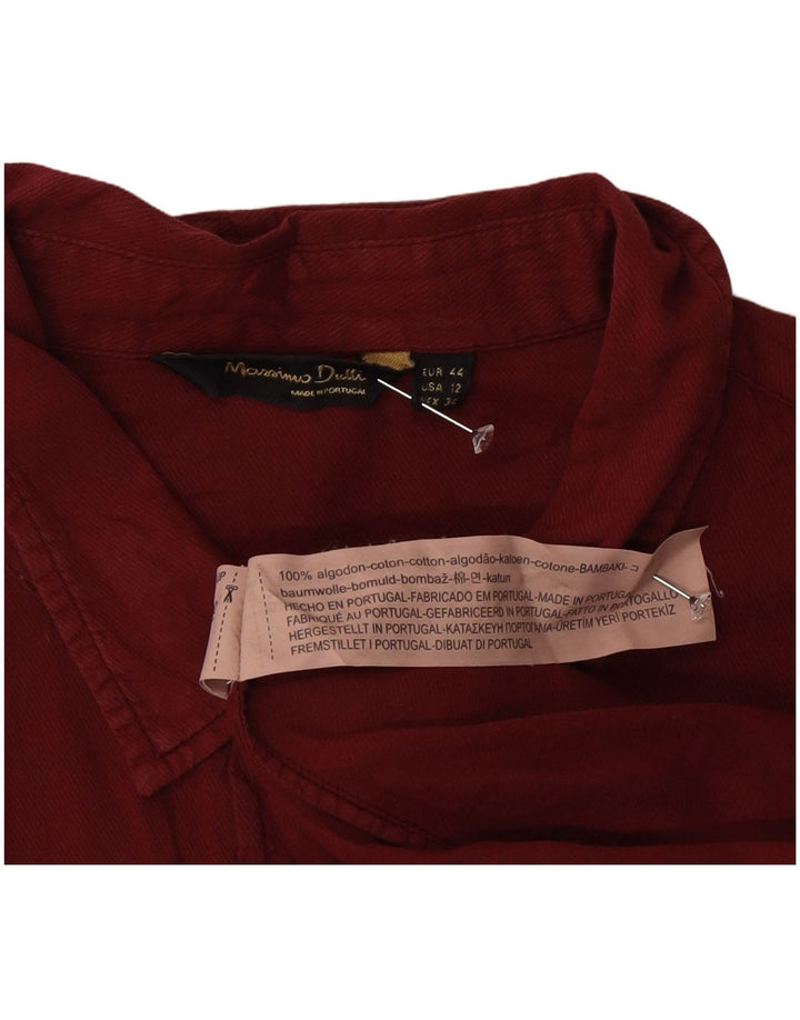 Camisa feminina Massimo Dutti EU 44 XL algodão borgonha