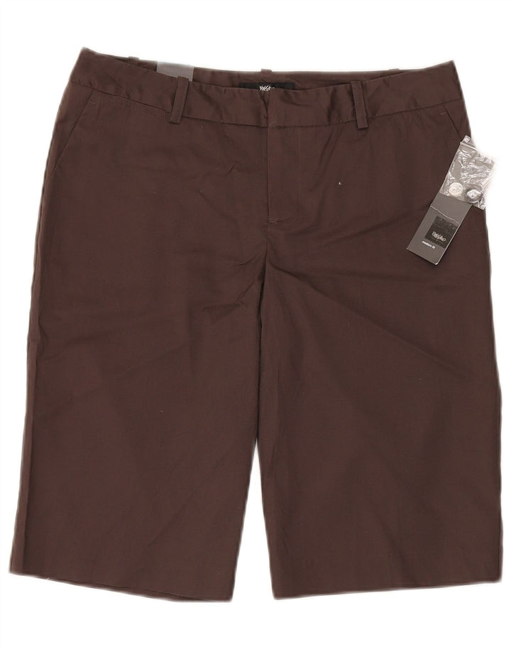 Bermuda feminina Mossimo Stretch W32 grande algodão marrom