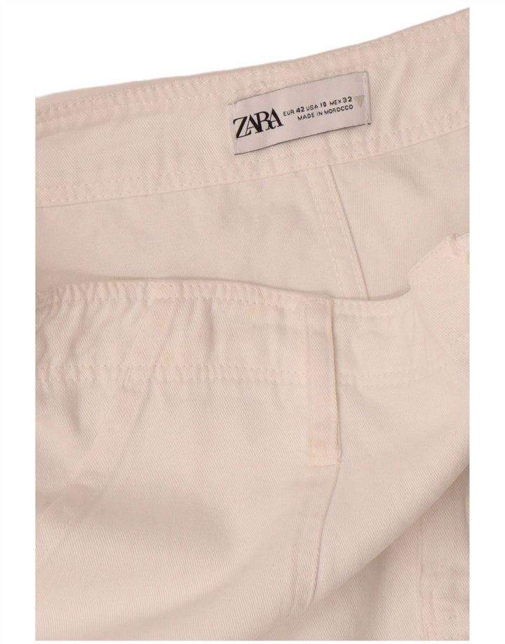Calça cargo reta feminina Zara EU 42 grande W32 L33 branca