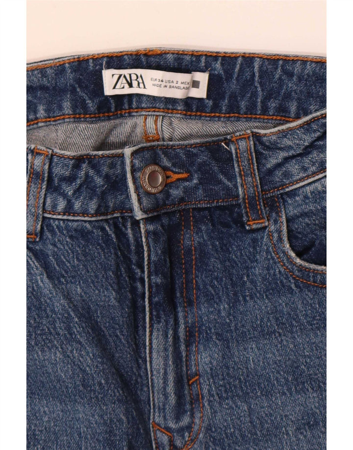 Zara Calça jeans feminina larga EU 34 2XS W24 L34 Azul