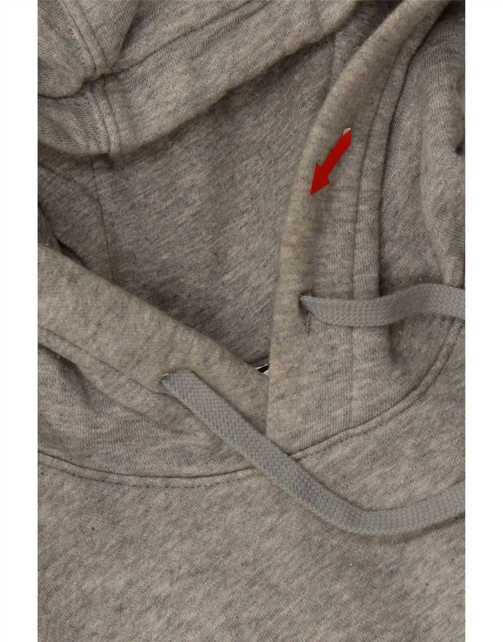 Suéter com capuz gráfico masculino Nike médio cinza algodão manchado
