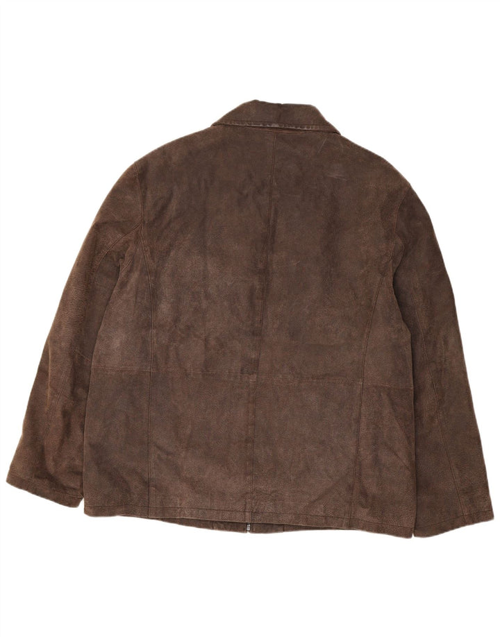 Bersani Mens Suede Bomber Jacket UK 42 XL Brown