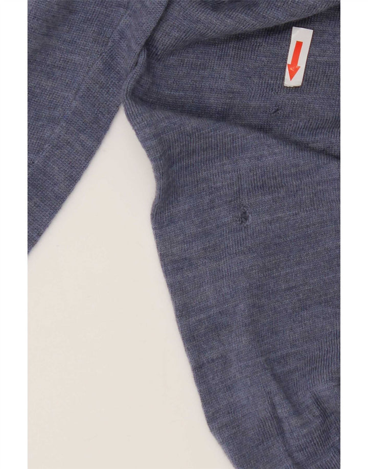 Suéter masculino Celio com decote em V XL lã merino manchada azul