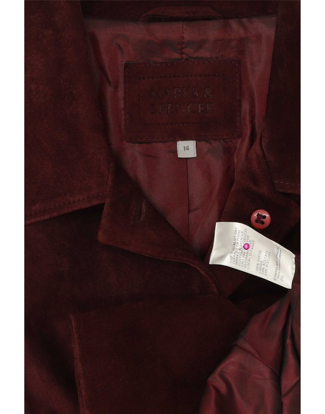 Jaqueta blazer feminina de 5 botões Marks & Spencer Reino Unido 14 Médio Borgonha