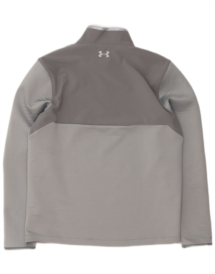 Under Armour Masculino Pulôver Treino Top Grande Cinza Colorblock Esportes