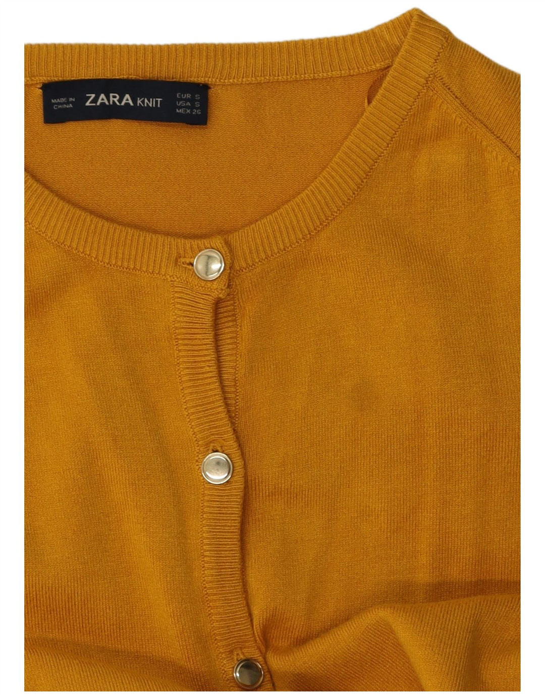 Suéter cardigã feminino ZARA Reino Unido 10 pequeno amarelo