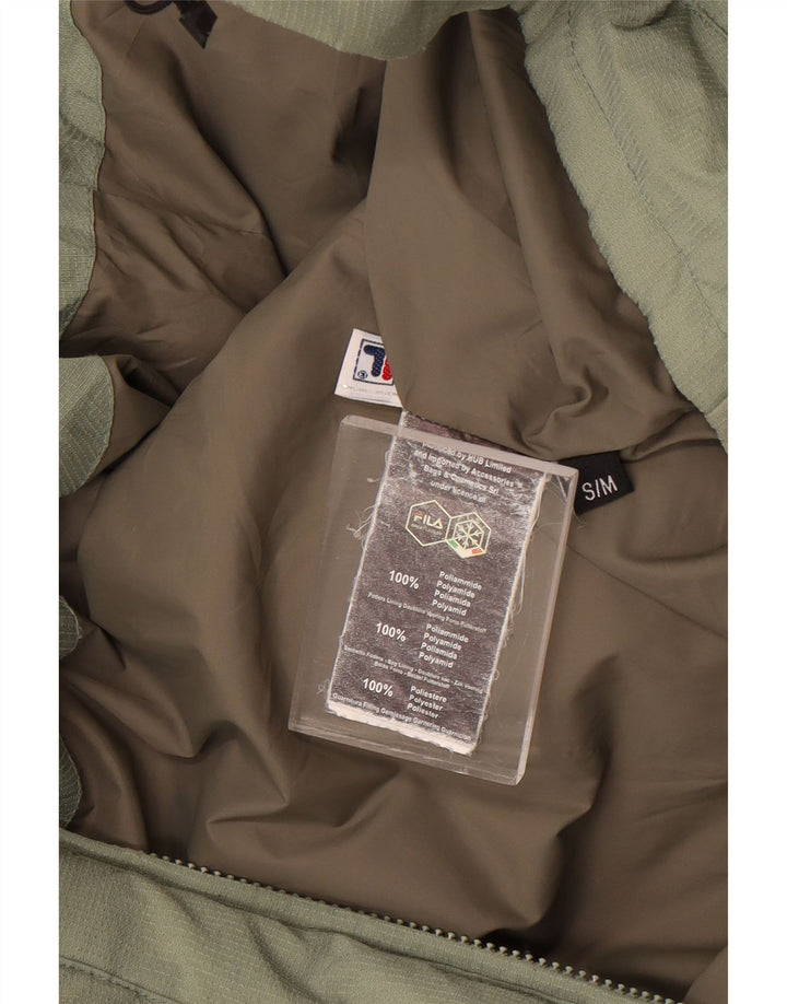 Jaqueta masculina Fila com capuz acolchoada UK 36 poliéster verde pequeno