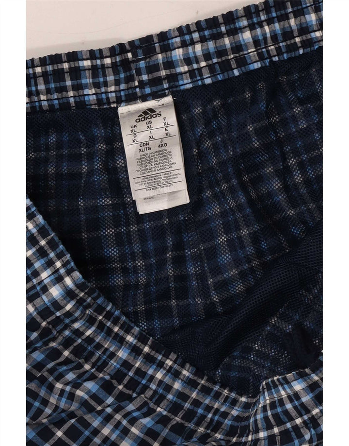 Shorts de natação masculino Adidas XL azul xadrez poliéster