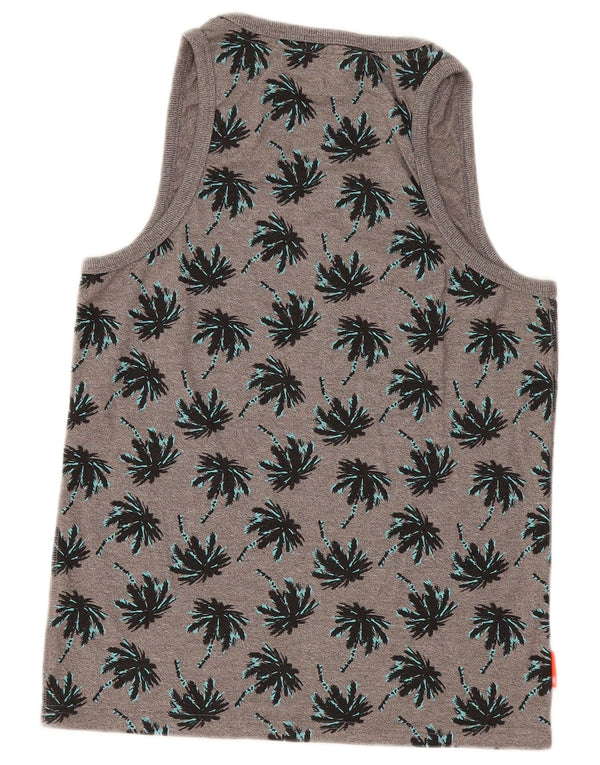 Superdry Mens Osaka Graphic Vest Top Grande Cinza Floral Esportivo