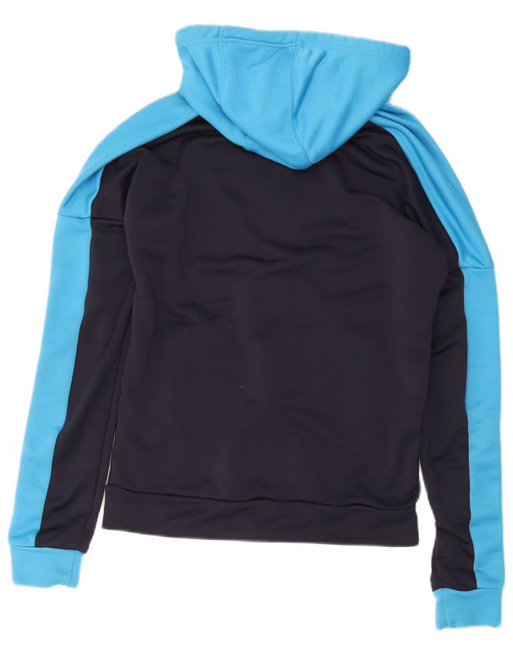 Adidas masculino zip moletom com capuz pequeno azul marinho colorblock poliéster