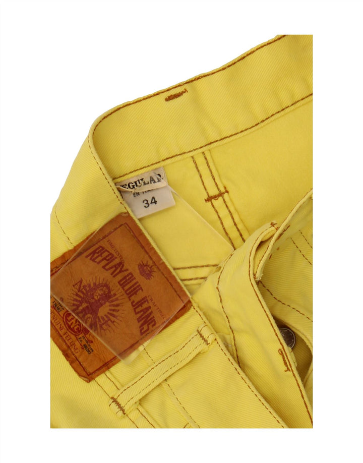 REPLAY Mens Denim Bermuda Shorts W34 Large Yellow Cotton Vintage Replay and Second-Hand Replay from Messina Hembry 