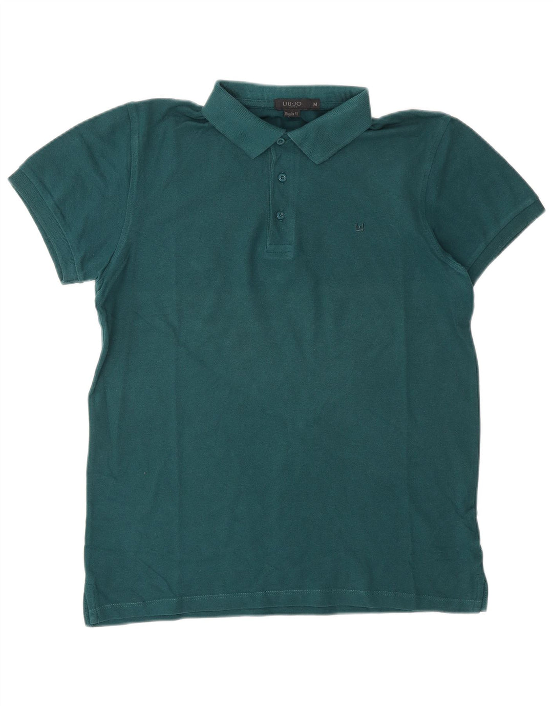 LIU JO Camisa polo masculina de ajuste regular de algodão verde médio