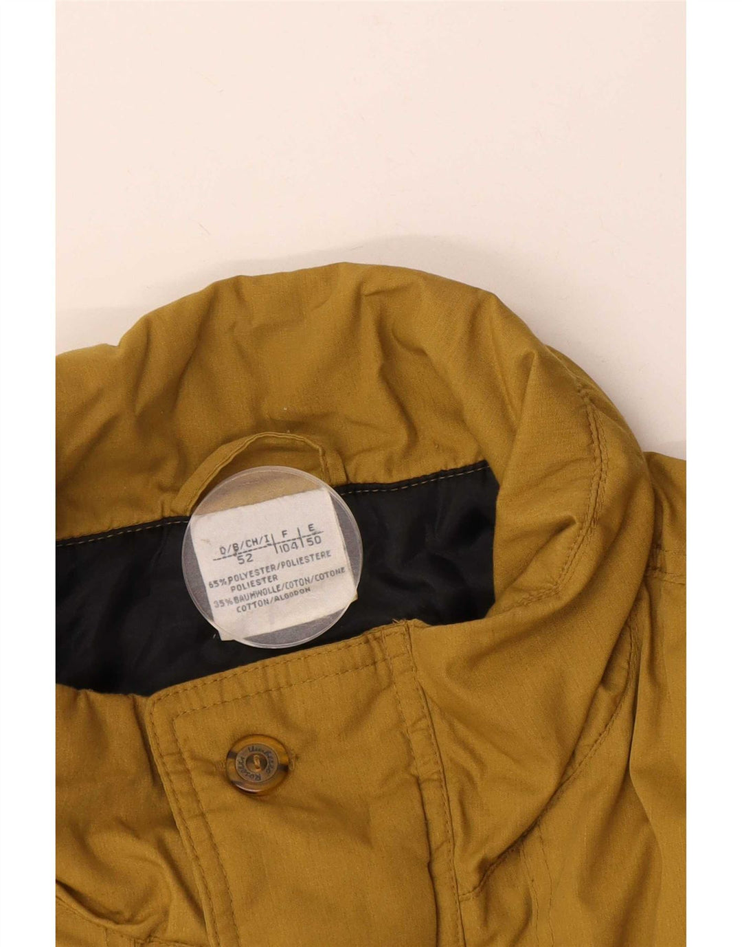 Jaqueta utilitária masculina vintage IT 52 XL poliéster amarelo