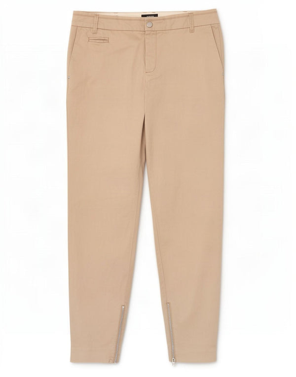 Zara Calça Chino Feminina Slim Médio W28 L29 Algodão Bege