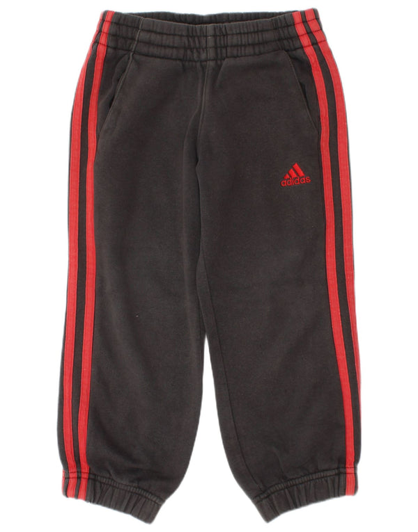 Adidas meninos calças de treino joggers 3-4 anos cinza algodão
