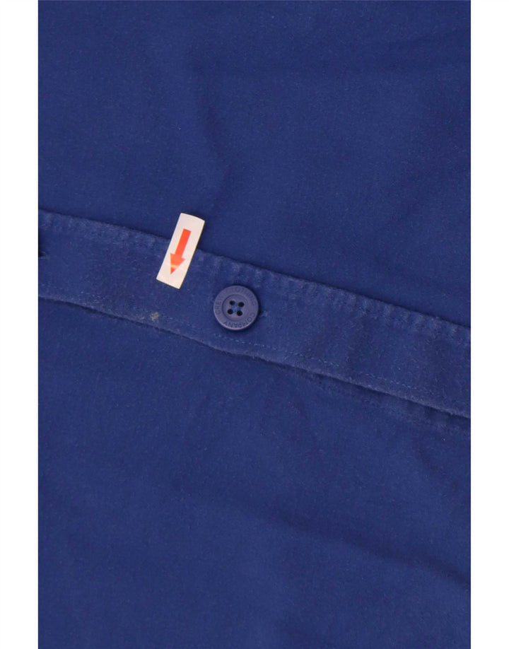 Crew Clothing Camisa masculina grande algodão azul