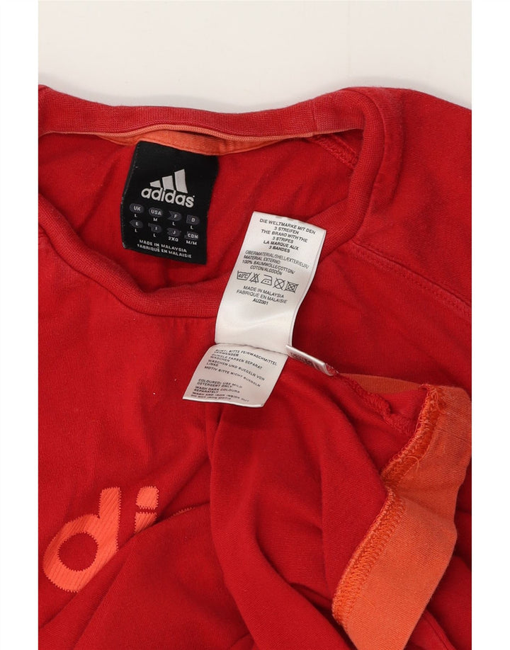 ADIDAS Mens Graphic T-Shirt Top Grande Algodão Vermelho