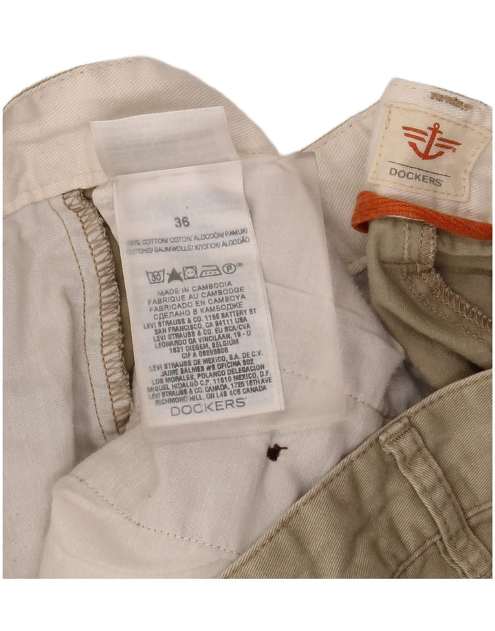 Shorts cargo masculino Dockers W36 grande algodão cáqui