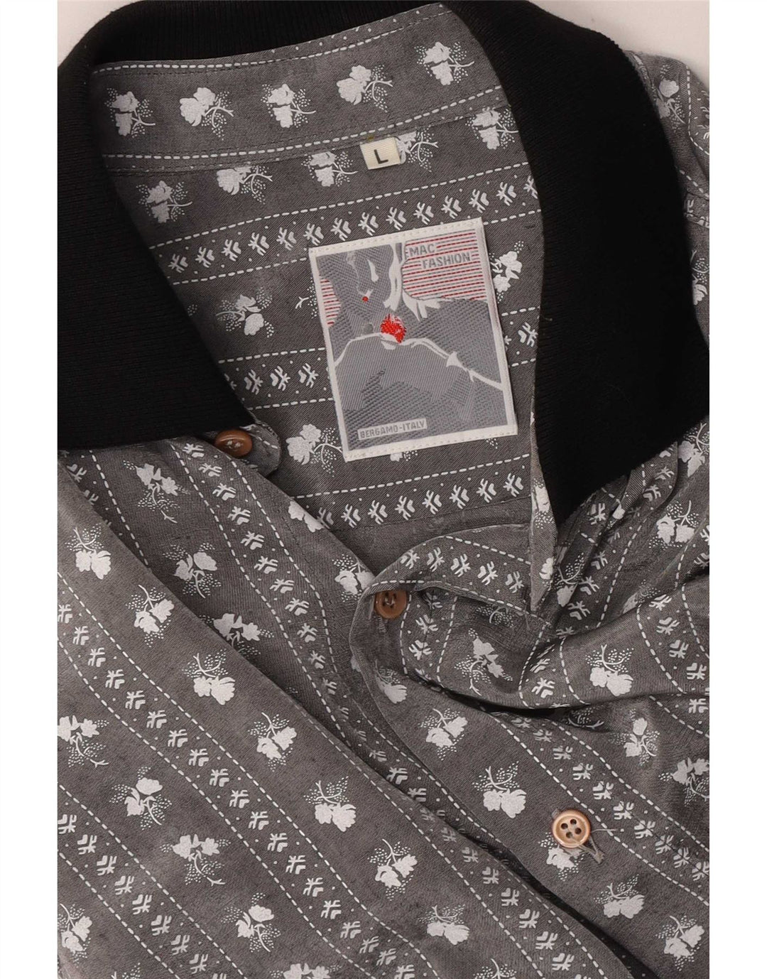Camisa masculina Mac grande cinza floral