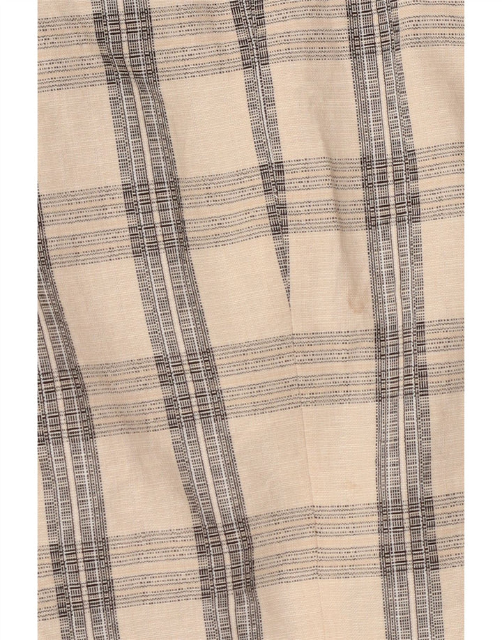 Jaqueta blazer masculina Zara Double Breasted Reino Unido 38 acetato xadrez bege médio