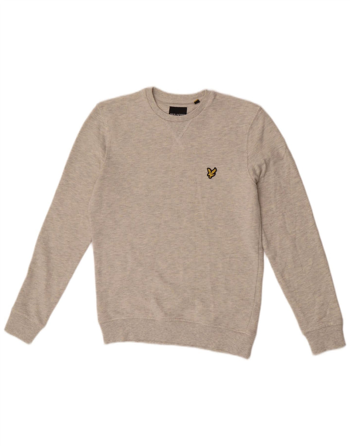 Lyle & Scott moletom masculino jumper XS algodão manchado cinza