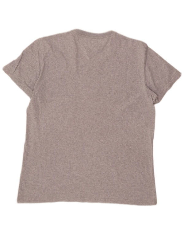 Camiseta feminina TOMMY HILFIGER com estampa gráfica UK 18 XL algodão manchado cinza