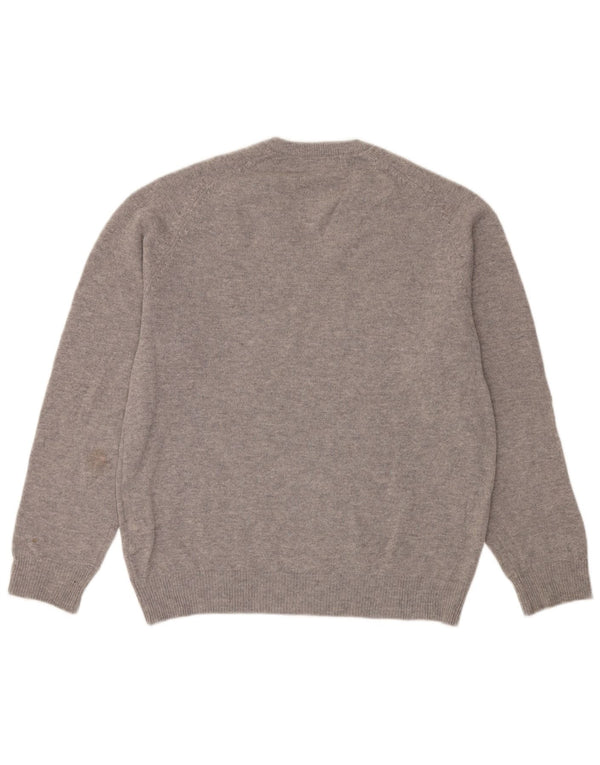 Marks & Spencer Mens Regular Fit V-Neck Jumper Sweater Medium Grey