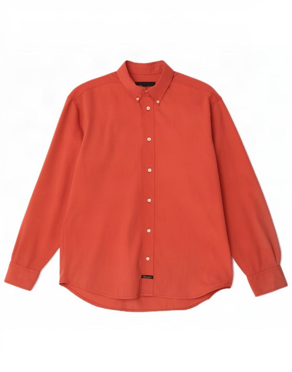 Wrangler Mens Western Camisa Poliéster Vermelho Médio