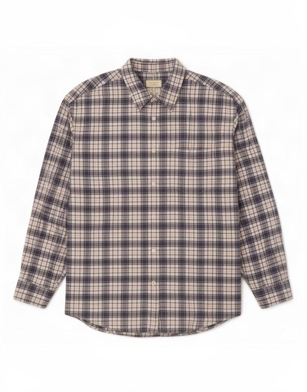 Camisa oversized feminina Eddie Bauer Reino Unido 18 XL algodão xadrez multicolorido