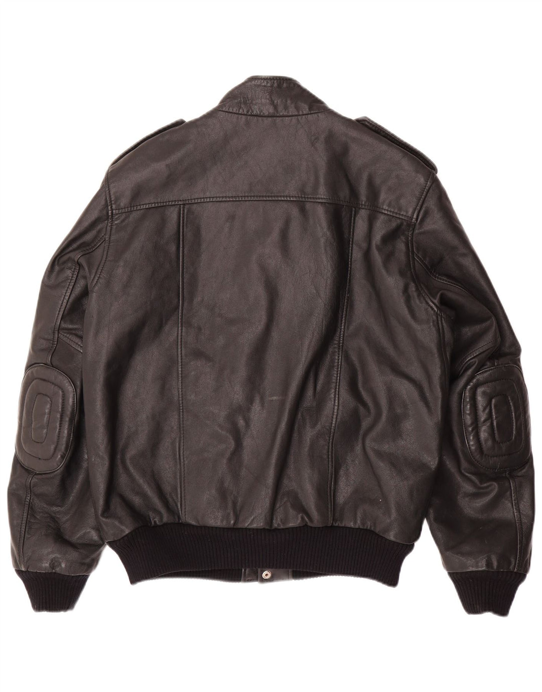 Jaqueta de couro militar masculina VINTAGE IT 54 2XL couro preto