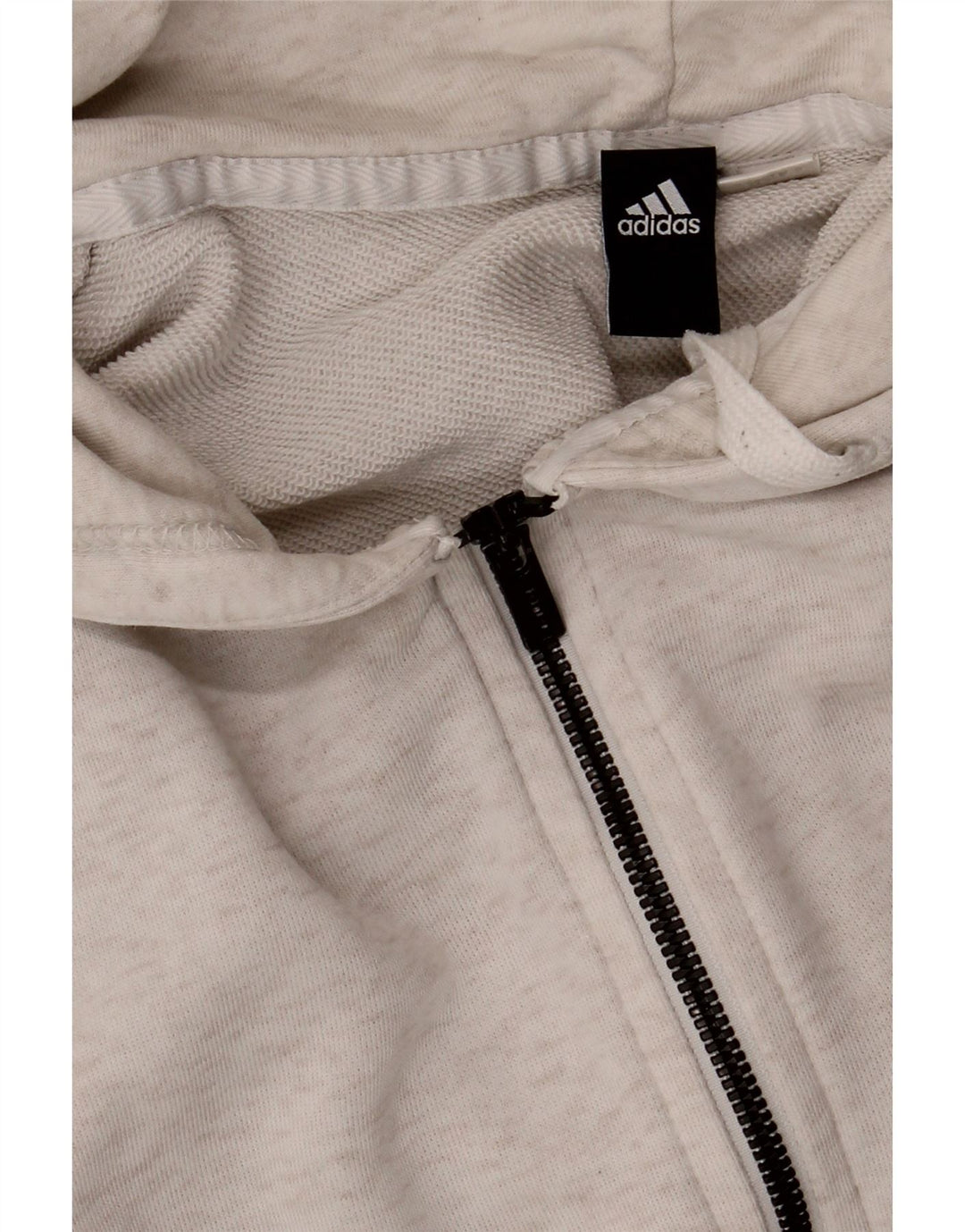 ADIDAS Suéter masculino com capuz e zíper gráfico grande cinza manchado