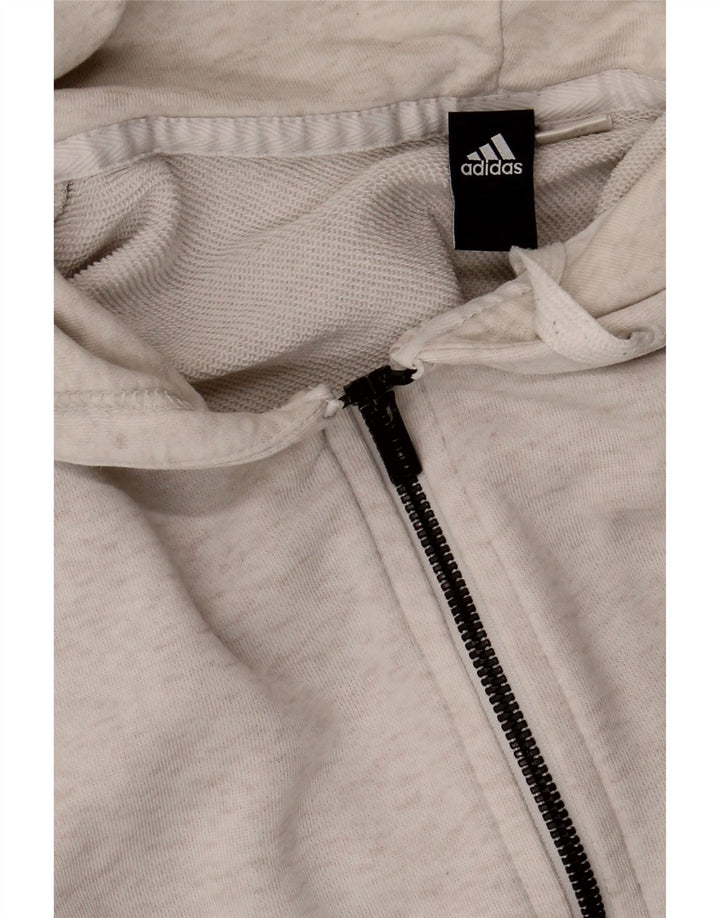 ADIDAS Suéter masculino com capuz e zíper gráfico grande cinza manchado