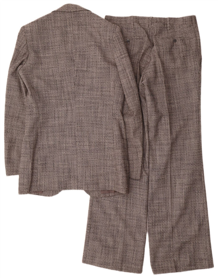 Terno masculino vintage com 2 botões UK 38 médio W30 L34 cinza manchado