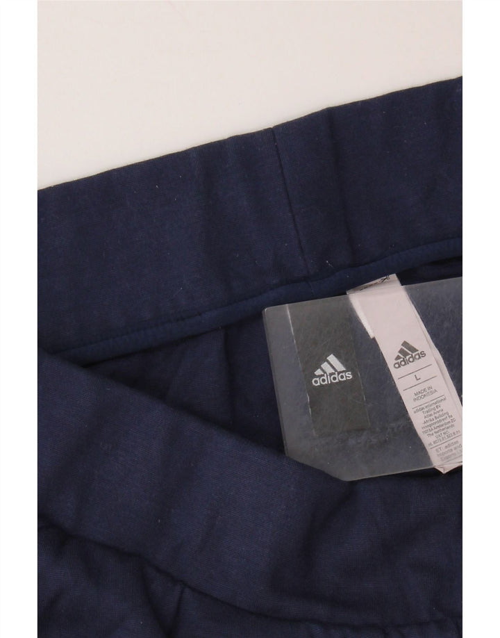 Calças de treino femininas ADIDAS UK 16 grandes azul marinho rayon