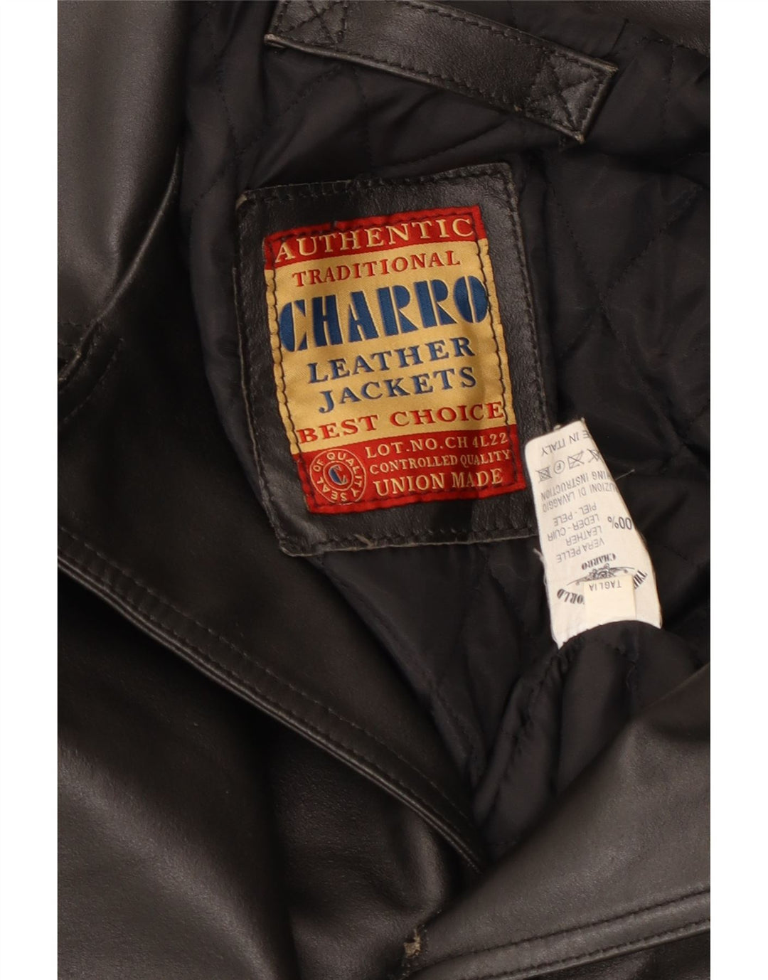 Casaco de couro masculino Charro UK 42 XL couro preto