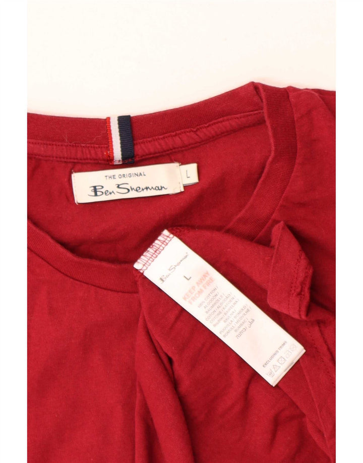 Camiseta masculina Ben Sherman grande algodão vermelho