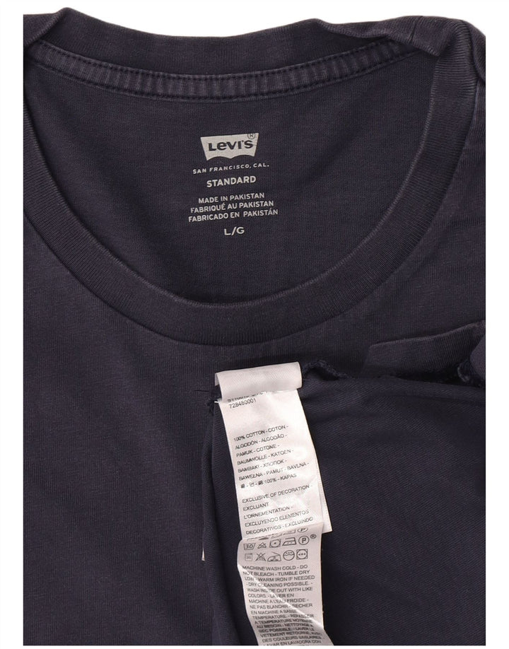 Levi's Masculino Standard Top Manga Longa Grande Algodão Azul Marinho