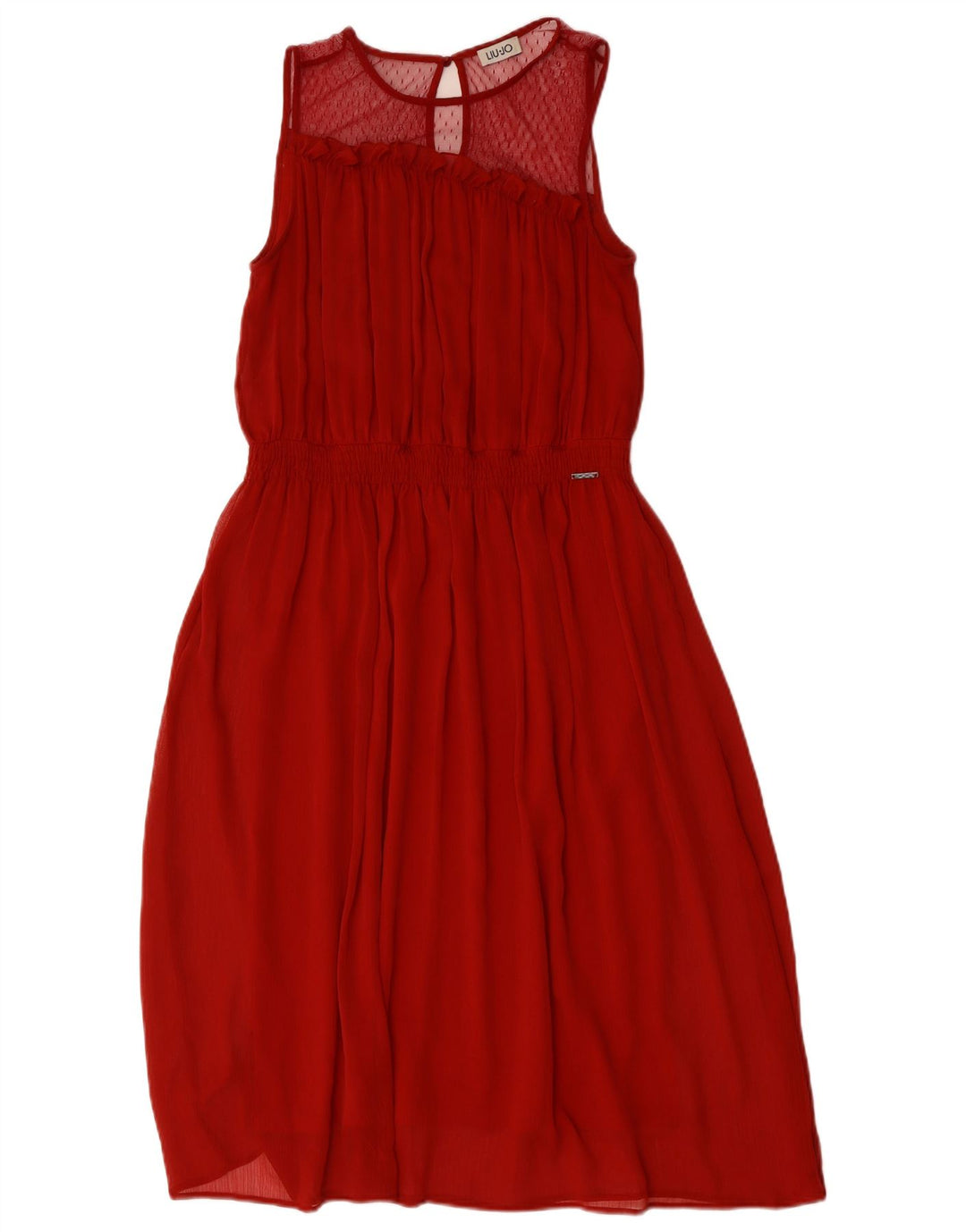 LIU JO Vestido maxi feminino sem mangas UK 12 vermelho médio