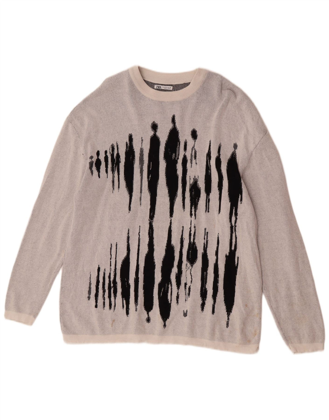 Suéter masculino Zara com gola canoa e algodão cinza médio