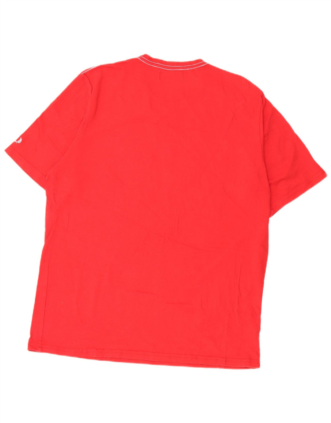 Camiseta gráfica masculina Fred Perry grande algodão vermelho
