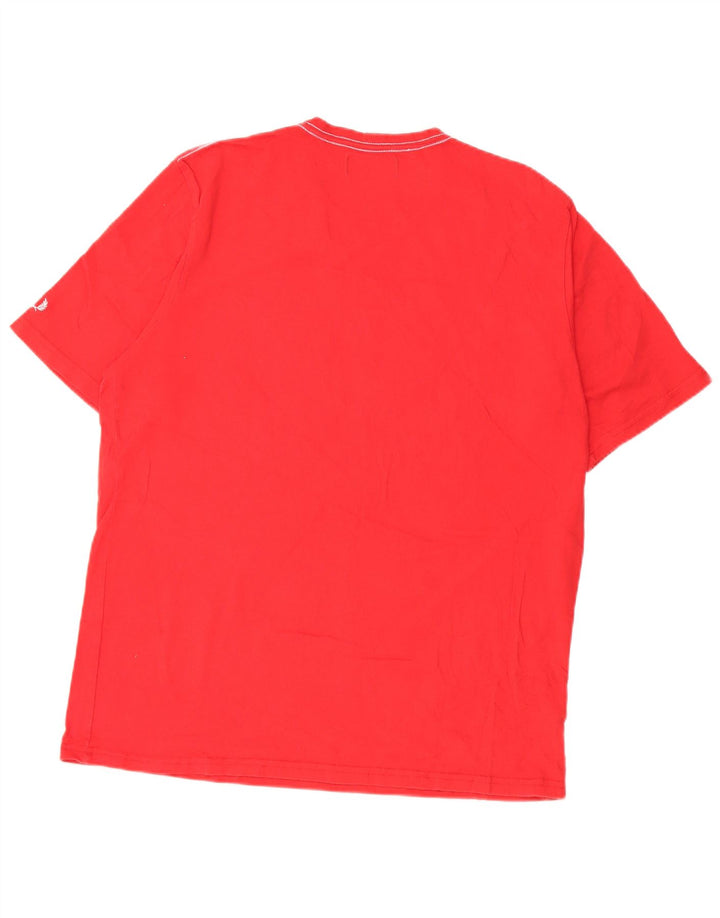 Camiseta gráfica masculina Fred Perry grande algodão vermelho