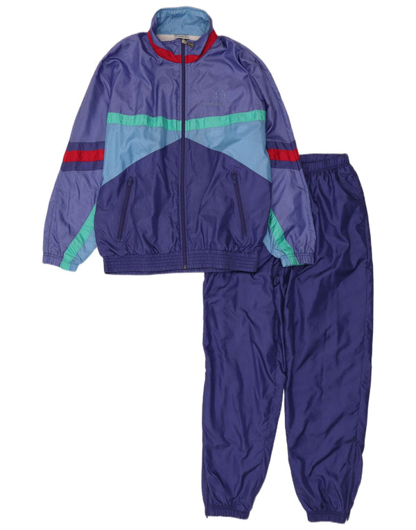 Sergio Tacchini Masculino Full Tracksuit IT 46 Pequeno Azul Colourblock Poliamida