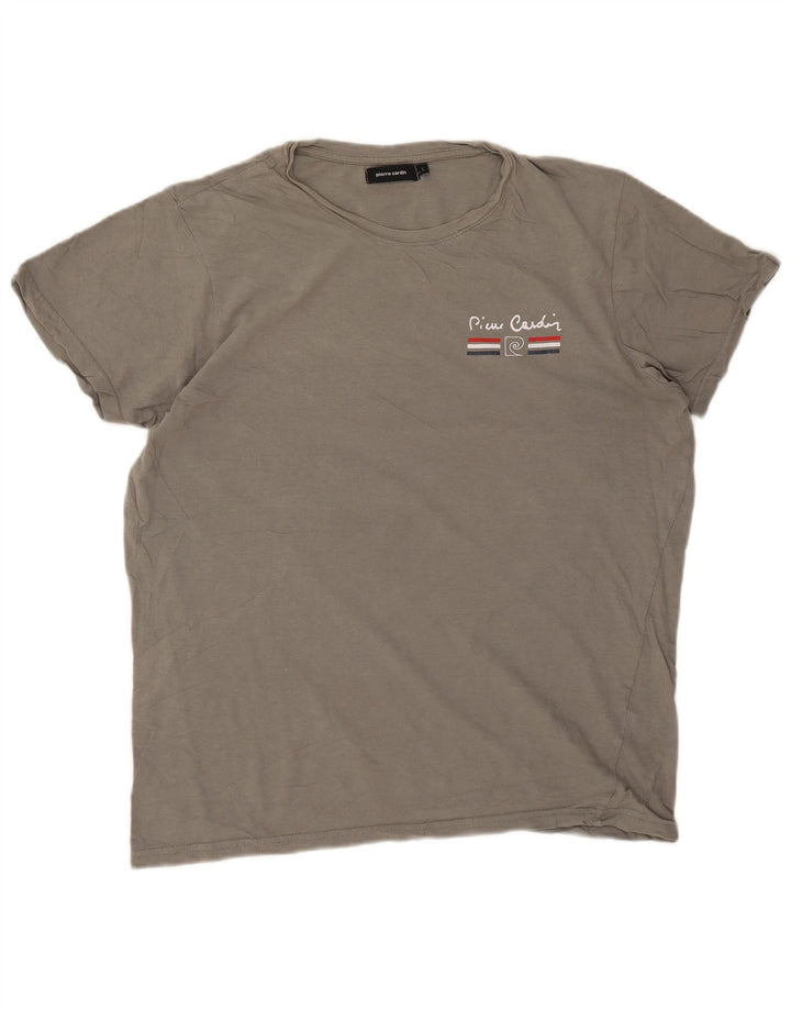 Camiseta gráfica masculina Pierre Cardin grande cinza