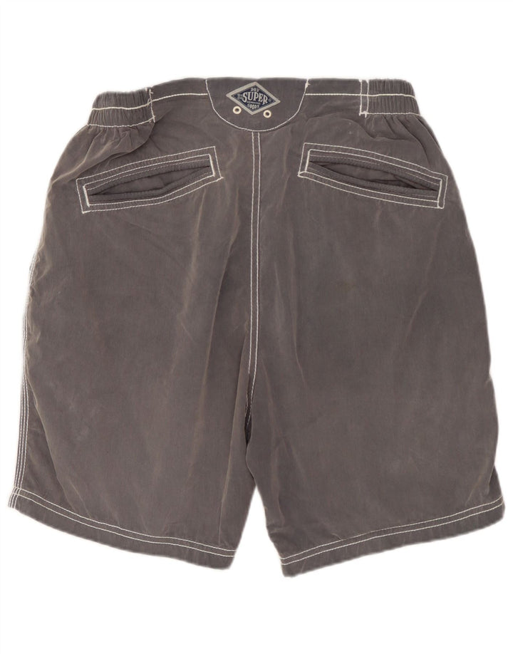 Shorts de natação masculino Superdry Graphic cinza médio algodão colorblock