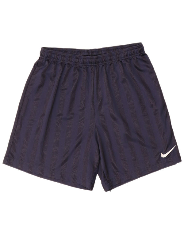 Shorts esportivos masculinos Nike grandes listrados azuis marinhos